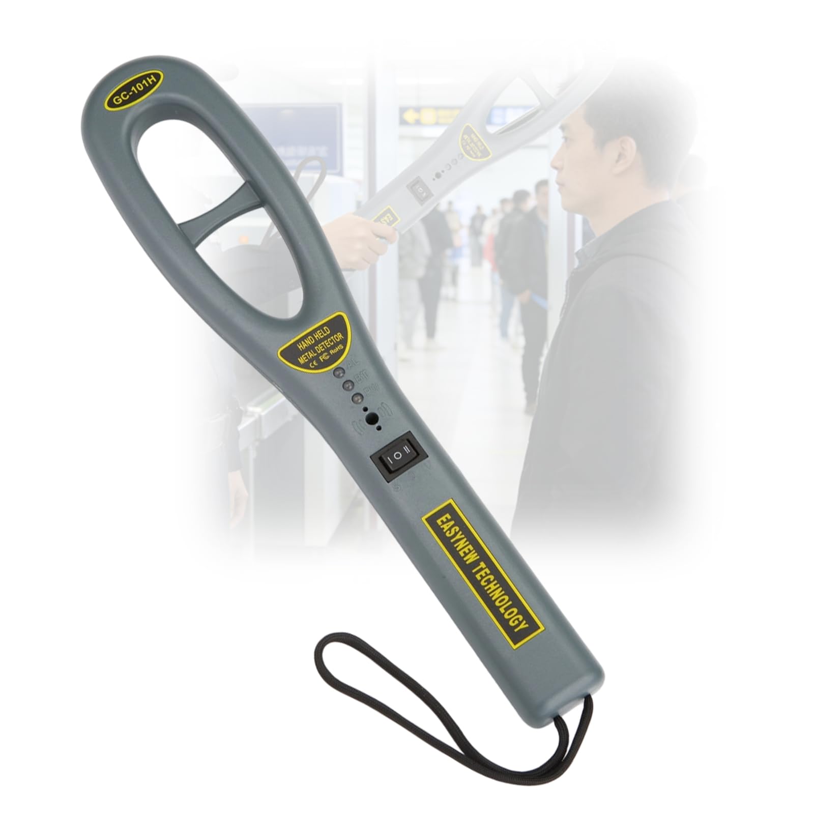 Cazstyk With Battery Ergonomic Security Metal Detector With Adjustable Sensitivity And Sound Vibrations Alerts For Professional Applications Sound Vibrations Alert
