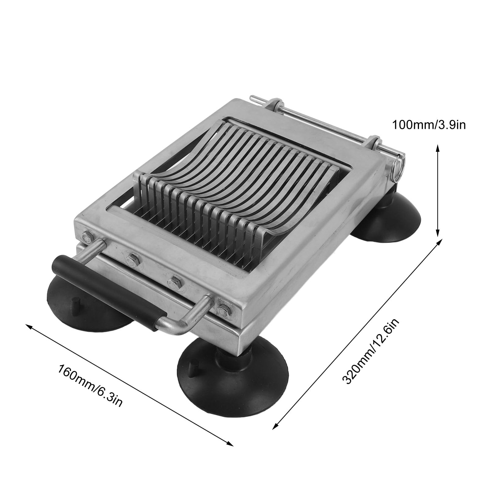 KIMISS Cortador de Verduras y Rebanador de Alimentos comercial: Picador Manual de Acero Inoxidable con 4 Ventosas para Lechuga, Cebollas, Patatas y Más (6.5MM)