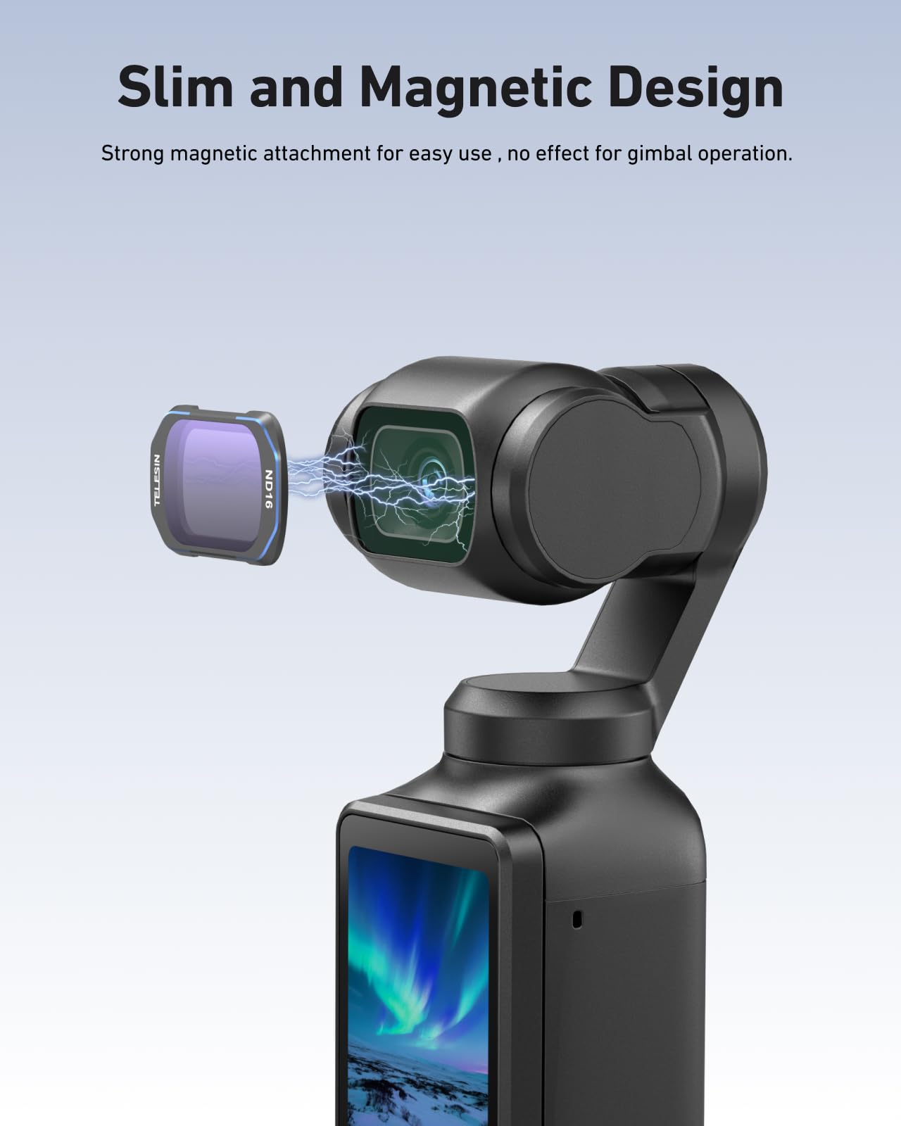 TELESIN Zestaw filtrów magnetycznych do DJI Osmo Pocket 3, 4-pak CPL ND16 ND64 ND256 neutralna gęstość, polaryzacyjny HD, ultra cienki filtr ze szkła Corning, zestaw ochraniaczy obiektywu do Pocket 3