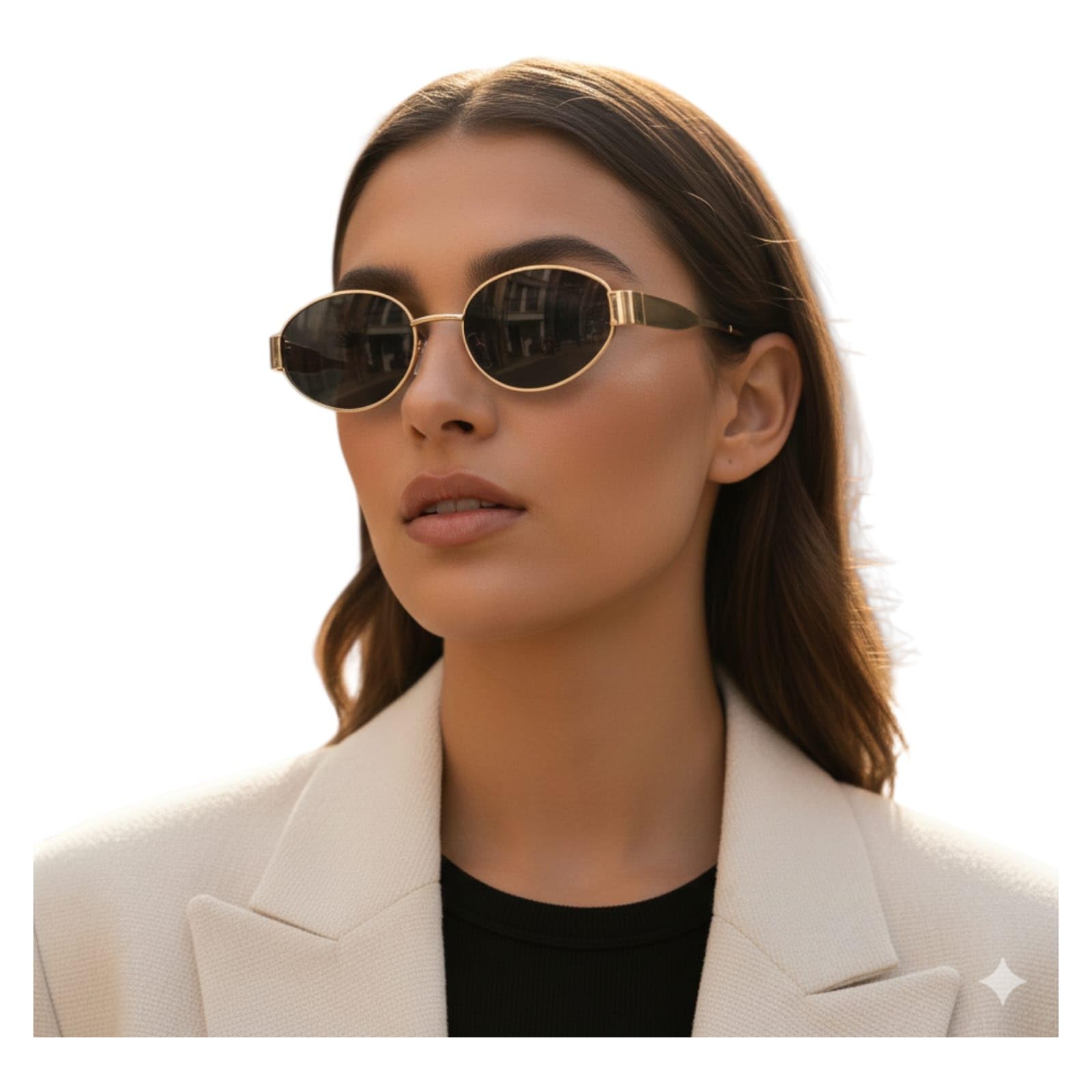 Retro Oval Sunglasses For Women & Men | Trending, Stylish & Durable Metal Frame Vintage 90s Sunglasses With UV 400 Protection Lenses Silver/Black