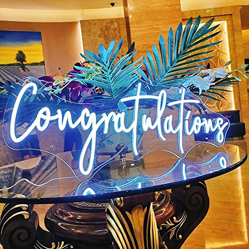Image of LED Neon Sign Night Light for Wall Party Decor Bedroom Room Bar Wedding Home Birthday Art Decoration Christmas with USB Chain Light modulator 5v (lets party blue)