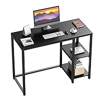 WOHOMO Scrivania per computer con 2 ripiani da 100 cm, grande spazio di archiviazione