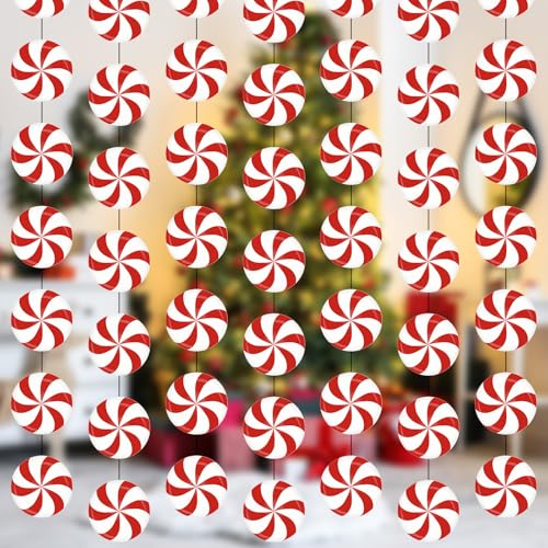 Faccito 8 Pcs Christmas Peppermint Candy Hanging Decorations Christmas Ceiling
