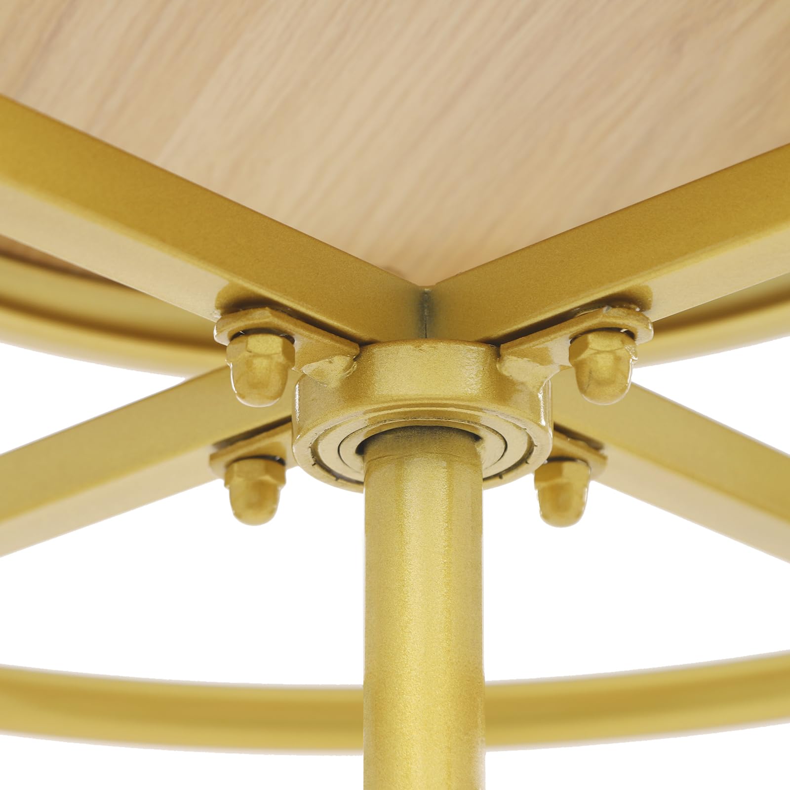 Kleiderstange Metall, 360°-Rotation Rund Drehbar Kleiderständer, Bodenstehender Garderobenständer, für Kleidung und Schals, 60 x 140cm (Gold)