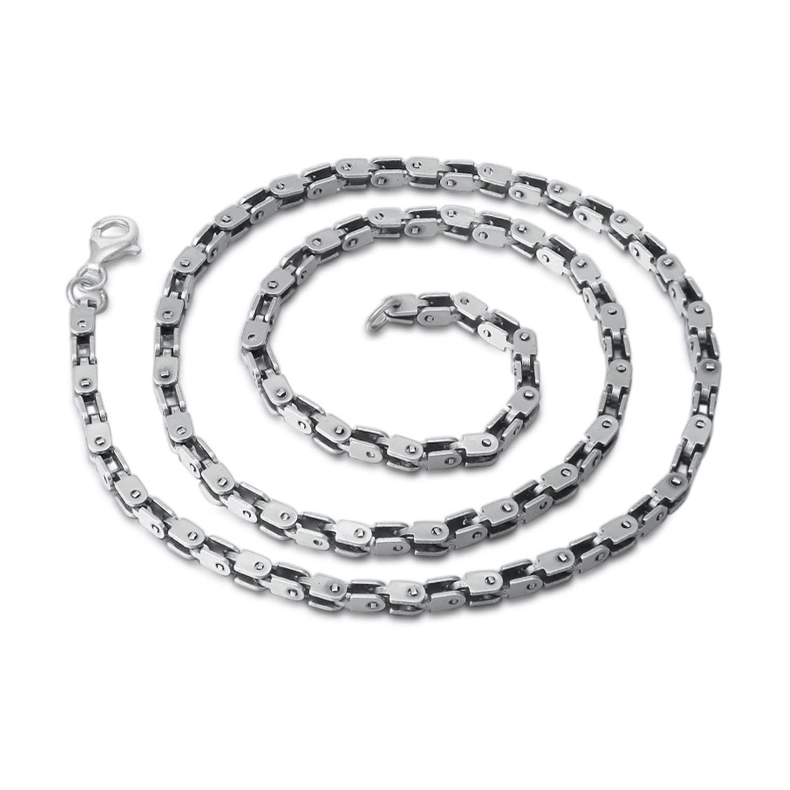 Collier homme argent 925 chaîne de vélo 4mm d'exception rock - 6