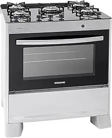 SUGGAR FOGÃO NEO GLASS PRATA MESA DE VIDRO 5 BOCAS TREMPE 6 APOIOS ACENDIMENTO AUTOMÁTICO FGVNG510PRIX