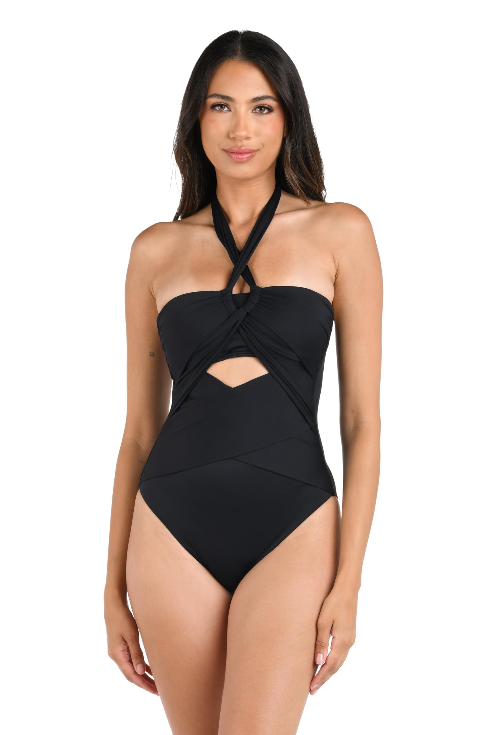 La Blanca Womens Island Goddess Halter One Piece Swimsuit