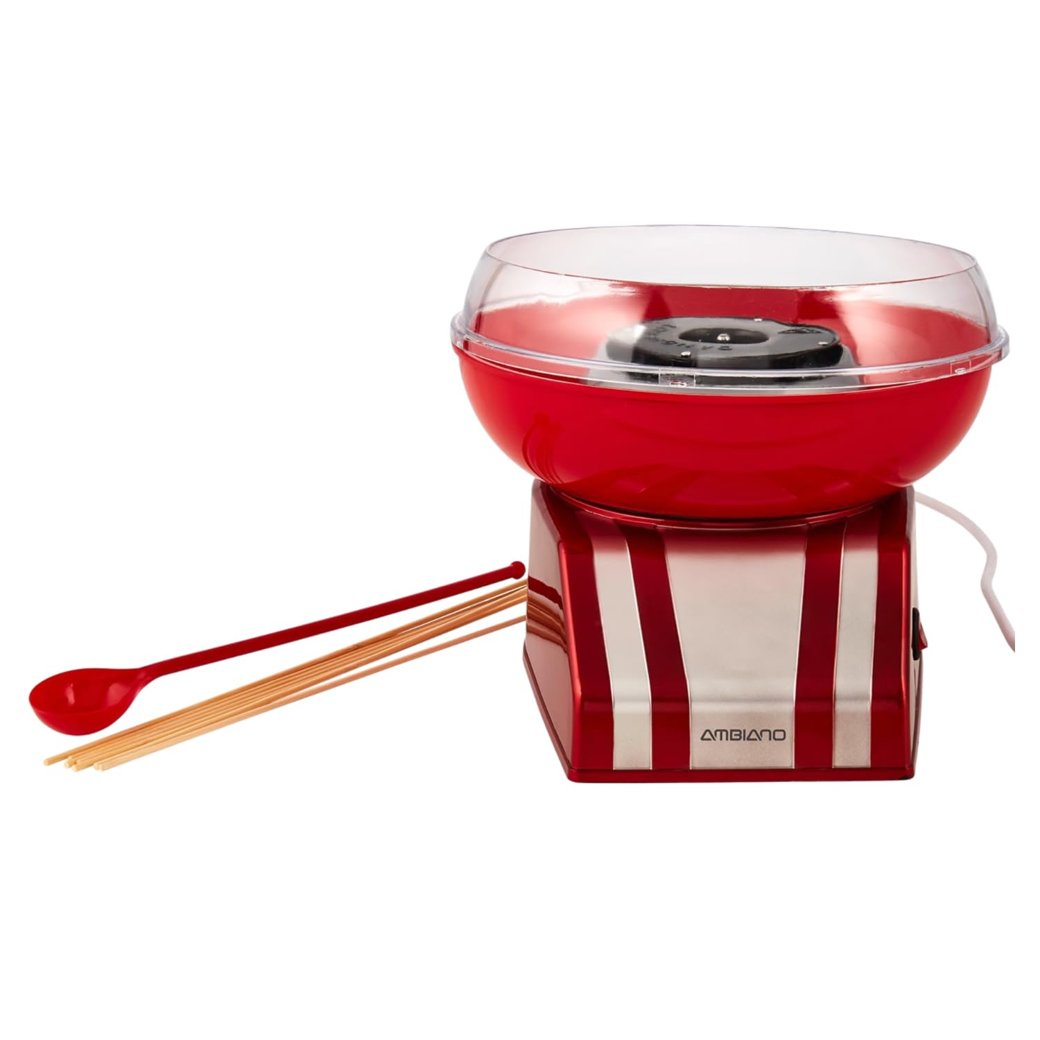 Ambiano Retro Zuckerwattemaschine 400 W Zuckerwatteautomat Cotton Candy Machine Set & Zubehör Zuckerwatte Maschine für Zuhause GS-Zeichen