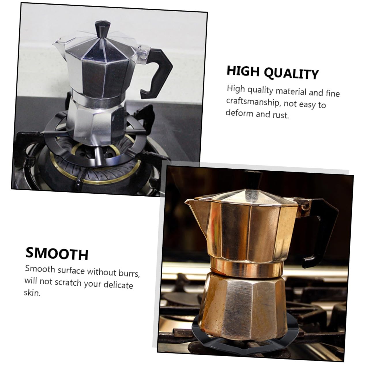 4 Soportes de Hierro Negro para Estufa de Gas Resistentes al Calor y No se Deforman Dos Estilos Diferentes para Hornillos de Cocina