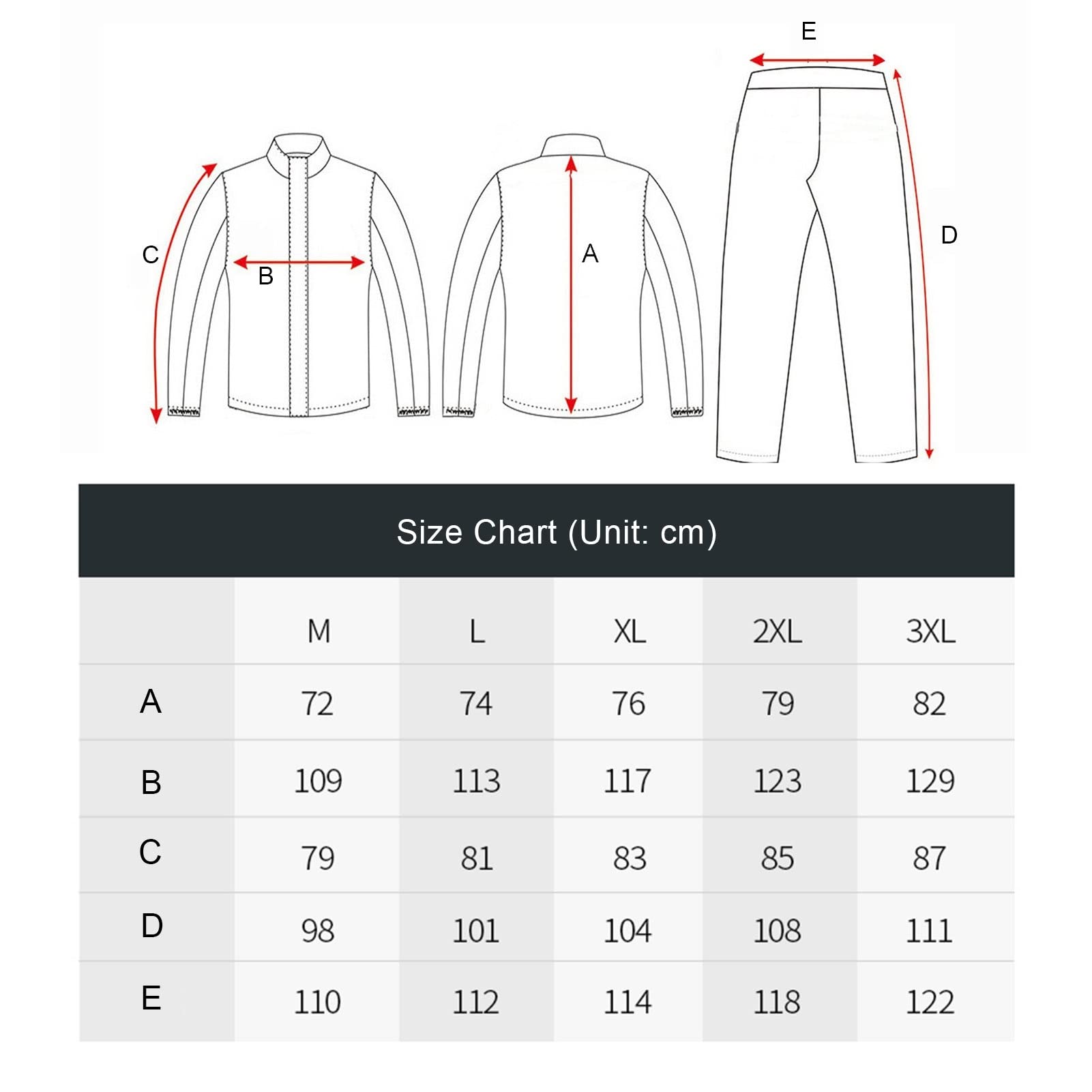 wasserdichte Jacke und Hose Set, wasserdichtes Regen Getriebe Motorrad Radfahren Regenmantel Set Split Jacke Hosen Sets für Regen Wetter - Schwarz M/l/XL/XXL / 3XL
