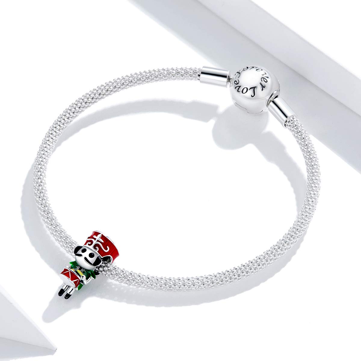 Fascino della Guardia d'Onore Estiva Perline di Metallo in Argento Sterling 925 per Donna Bracciale Rigido Originale in Argento Fai da Te Fare