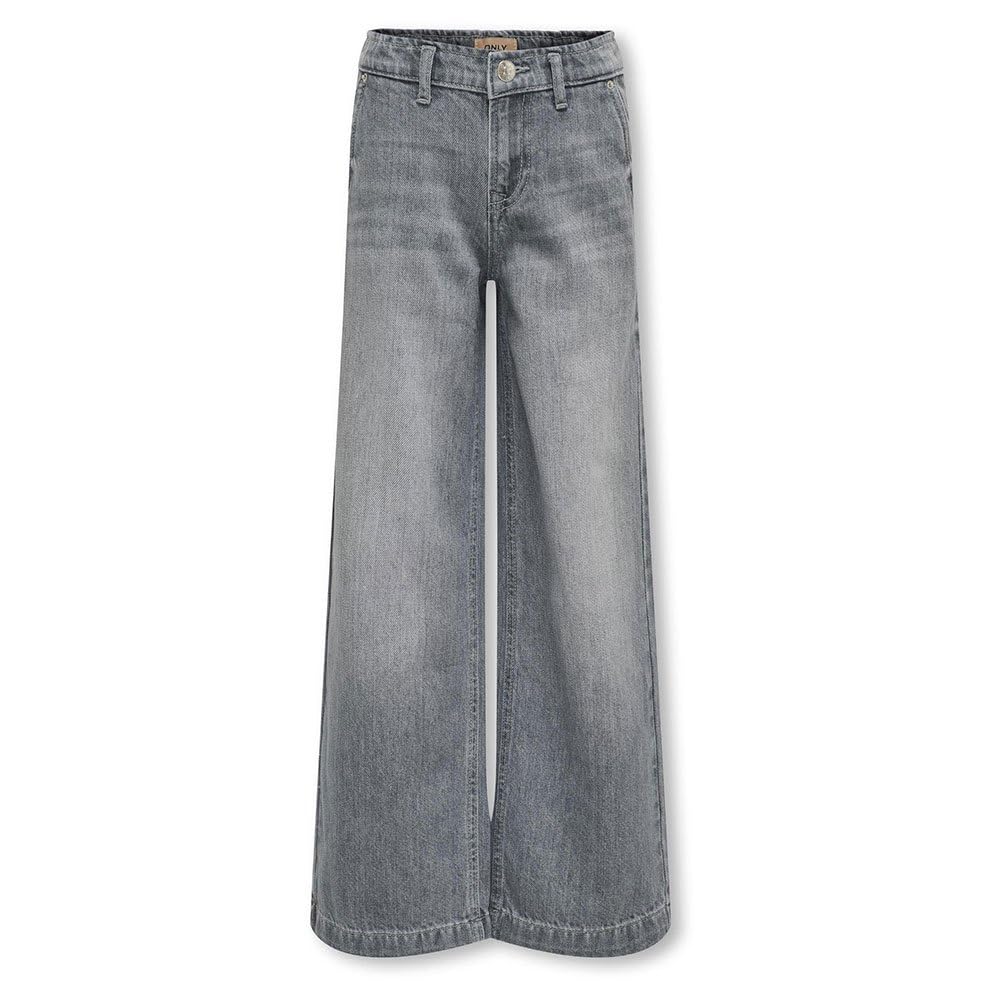 KIDS ONLY Girl's KOGCOMET Wide Leg DNM MAT624 NOOS Wide Jeans, Medium Grey Denim,