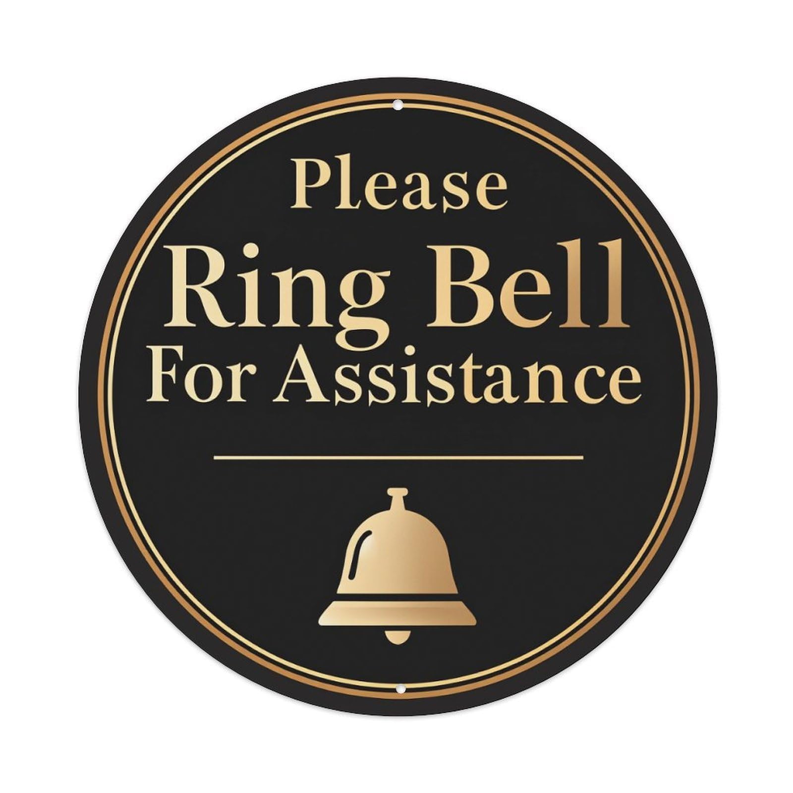 Please Ring Bell For Assistance Round Tin Sign Retro Metal Sign for Cafe Bar Pub Home Game Room Gym Club Wall Decoration Vintage Metal Poster 8x8 Inch