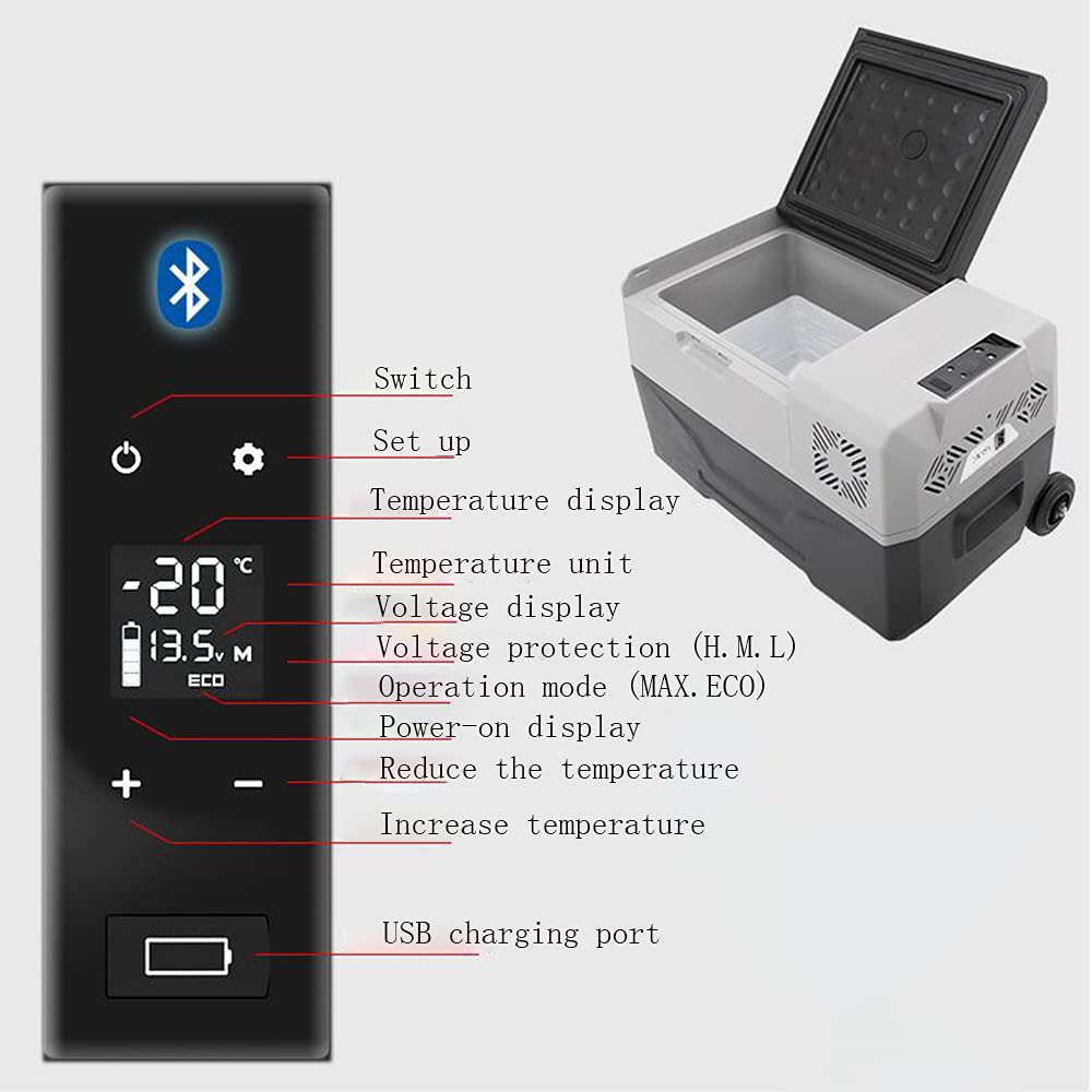 XIAOLIN Lodówka Samochodowa Przenośny Zamrażarka 30l 12 / 24v Dc I 220v Ac, Lodówka Sprężarki Do Samochodu, Rv, Ciężarówka, Van, Camping And Home