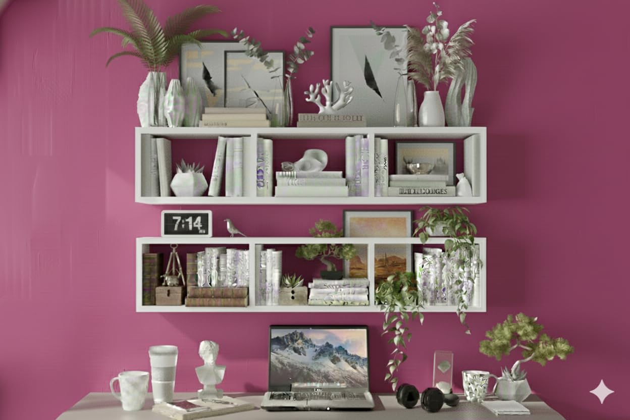 Multipurpose White Wall Mount Shelf Unit-picture-12