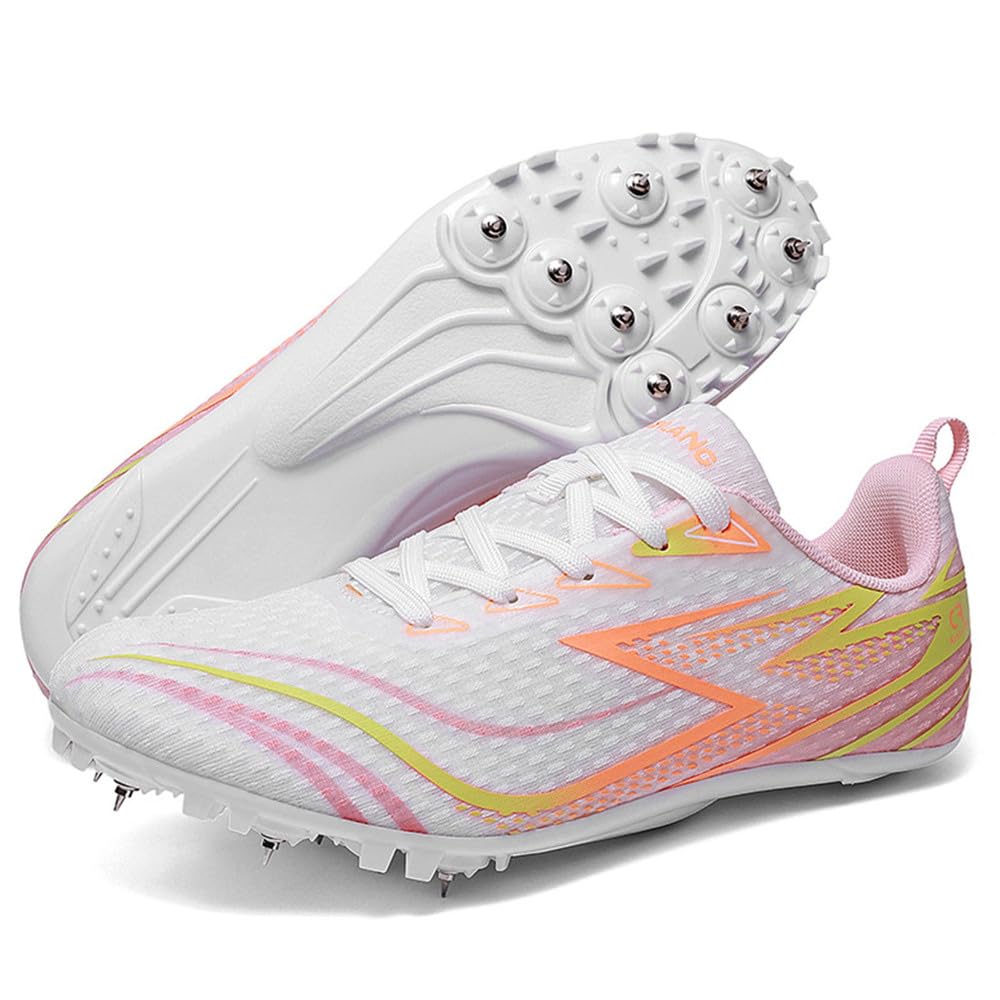 Chaussures d'athlétisme À Pointes pour Femmes, Baskets De Course Légères Respirantes Chaussures De Saut Respirantes Confortables