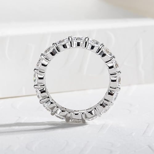 Miniatura 4 de Cubic Zirconia Eternity Band,5A Grade D Color Lab Greated Diamond Triple RowRound CutCushion CutEmerald CutCZ Wedding Band Eternity Ring for Women