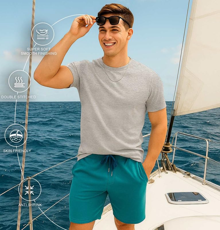 Image of Sleepynuts Men's Regular Fit Round Neck Half Sleeves Solid Casual Wear T-Shirt