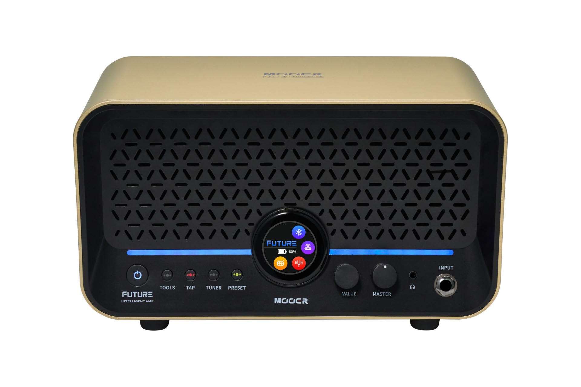Mooer F15i Li – Multi Effects & Modeling Guitar Combo, 15 Watt, con batteria – Imperial Gold