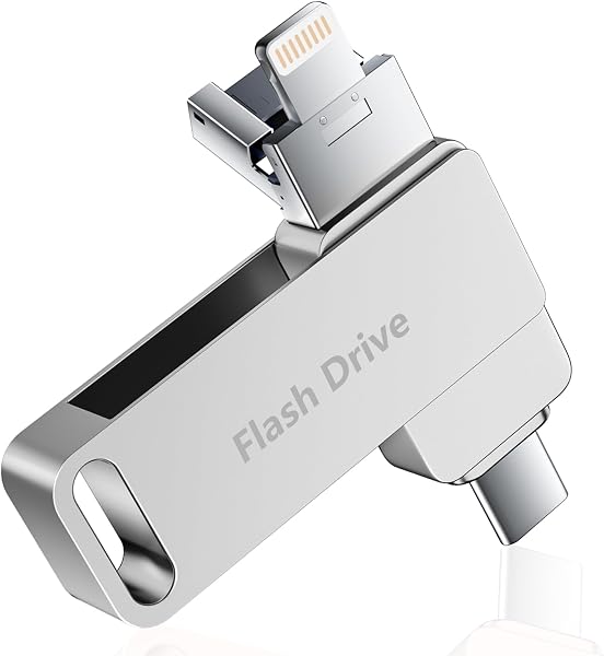 Vackiit「Apple MFi認証取得」128gb iPhone用 usbメモリ タイプc 3in 1 アプリ不要usb iphone対応 usbメモリ type-c Lightning USB アイフォン メモリー iPad用 フラッシュドライブ - 1