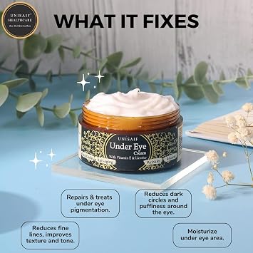 Under Eye Cream Anti Aging Eye Cream for Puffiness and Bags Under Eyes | Eye Repair Cream for Dark Circles Under Eye Treatment | Puffy Eyes Treatment | Eye Cream for Dark Circles 1.76 oz