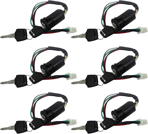 Juego de 6 interruptores de llave de encendido, 4 pines para chino 50cc 70cc 90cc 110cc 125cc 150cc 250cc ATV Dirt Bike Quad Go Kart ciclomotor disponible en Yaxa Peru