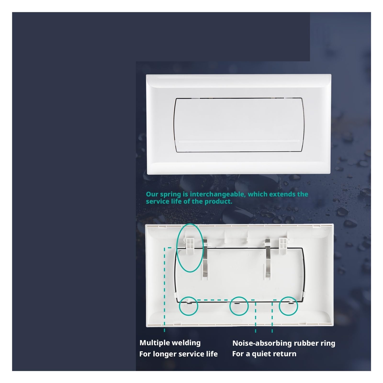 Compatible Con Geberit, Placa De Descarga Doble Blanca | Serie 200F, panel blanco, cisterna empotrada, doble descarga, bañera, modernización, ajuste a presión