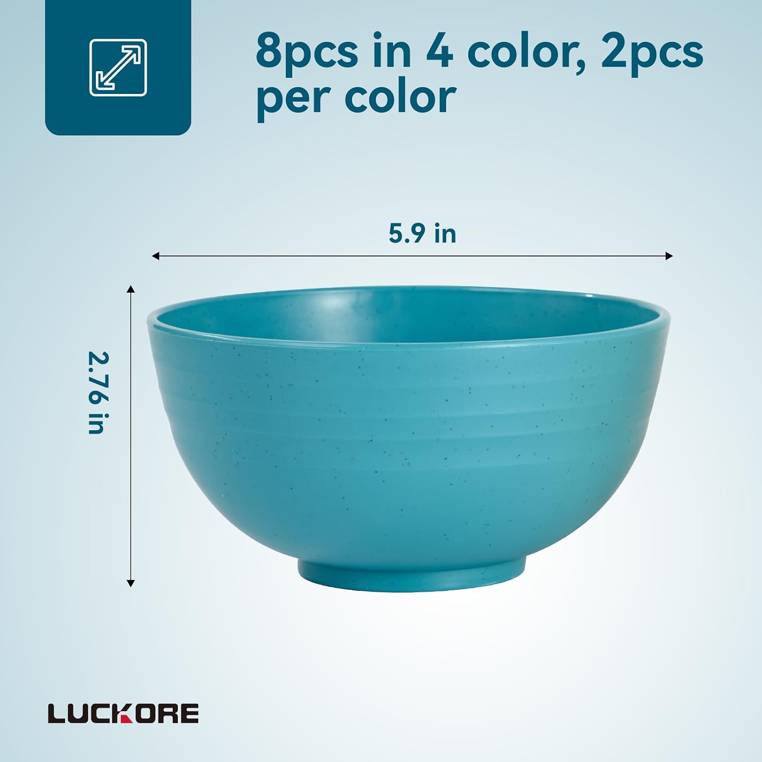 Unbreakable Wheat Straw Cereal Bowls, 26 oz Reusable Cereal Bowls Set of 8 image 2
