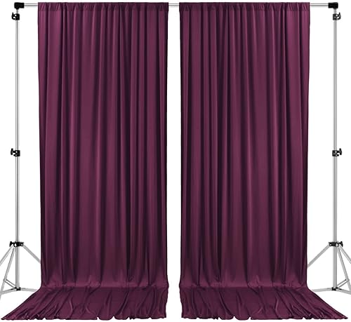 AK TRADING CO. Cortinas para fondo de poliéster negro, de 10 x 10 pies, paneles de cortina con bolsillos para la barra, decoración para ventana,