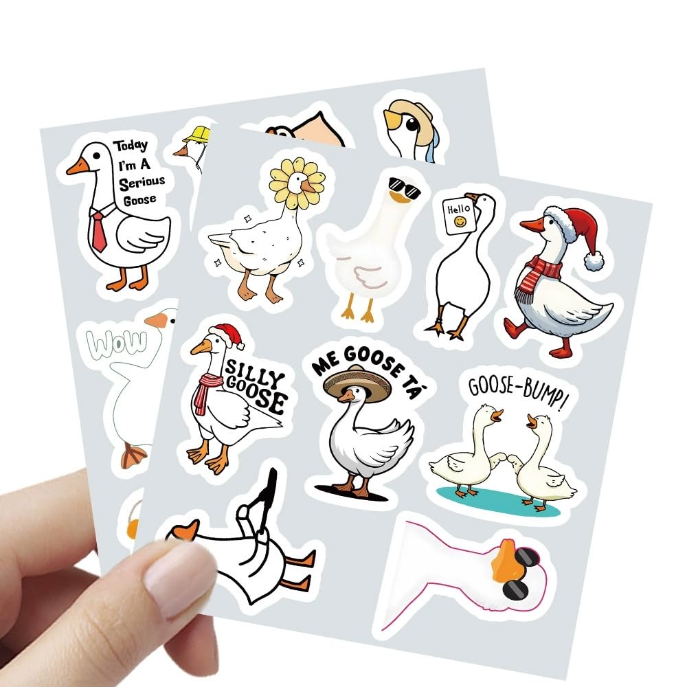 50 Pcs Cute Goose Stickers for Kids Teens Adults Boys Girls Gift,Funny Silly Animal Stickers Pack for Laptop,Skateboard,Luggage,Car,Bike,Cup,Computer,Water Bottle Decor,Vinyl Waterproof Decals - Image 2