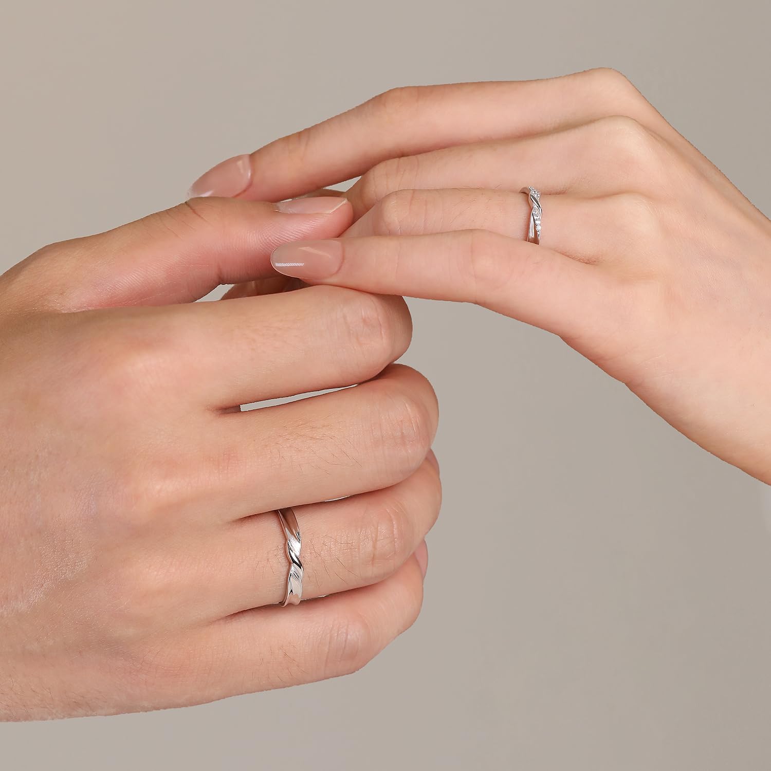 Meissa Alianzas Anillos de Compromiso Ajustables para Pareja Plata de Ley 925 Mujer 2,5mm con Circonita & Hombre 3,2mm Joyería Nupcial para Aniversario Boda San Valentín (Juego de dos anillos)