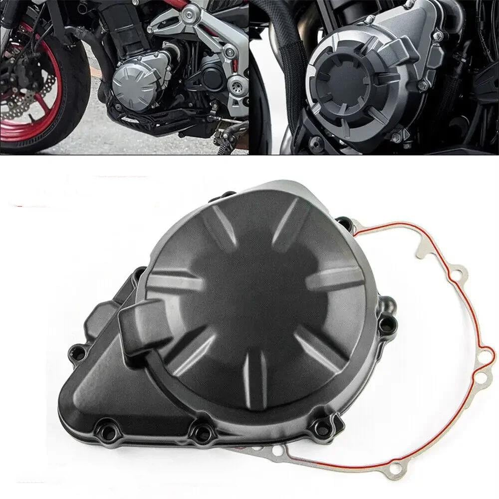 Motordeckel Für Kawasaki Für Z900 ABS 2017 2018 2019 2020 2021 2022 Motorrad Linke Kurbelgehäuse Stator Motor Abdeckung Motorschutzabdeckung(Schwarz)