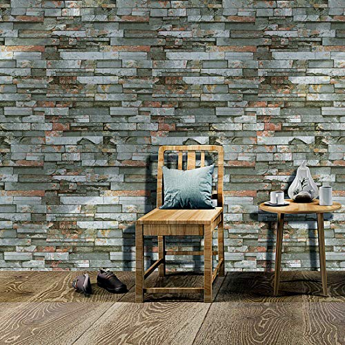 Wolpin Wall Stickers Wallpaper 3D Bricks (45 x 500 cm) for Living Room Hall Decoration DIY Self Adhesive Vinyl, Gray Decorative Wallpaper Wolpin Wall Stickers Wallpaper 3D Bricks (45 x 500 cm) for Living Room Hall Decoration DIY Self Adhesive Vinyl, Gray Decorative Wallpaper