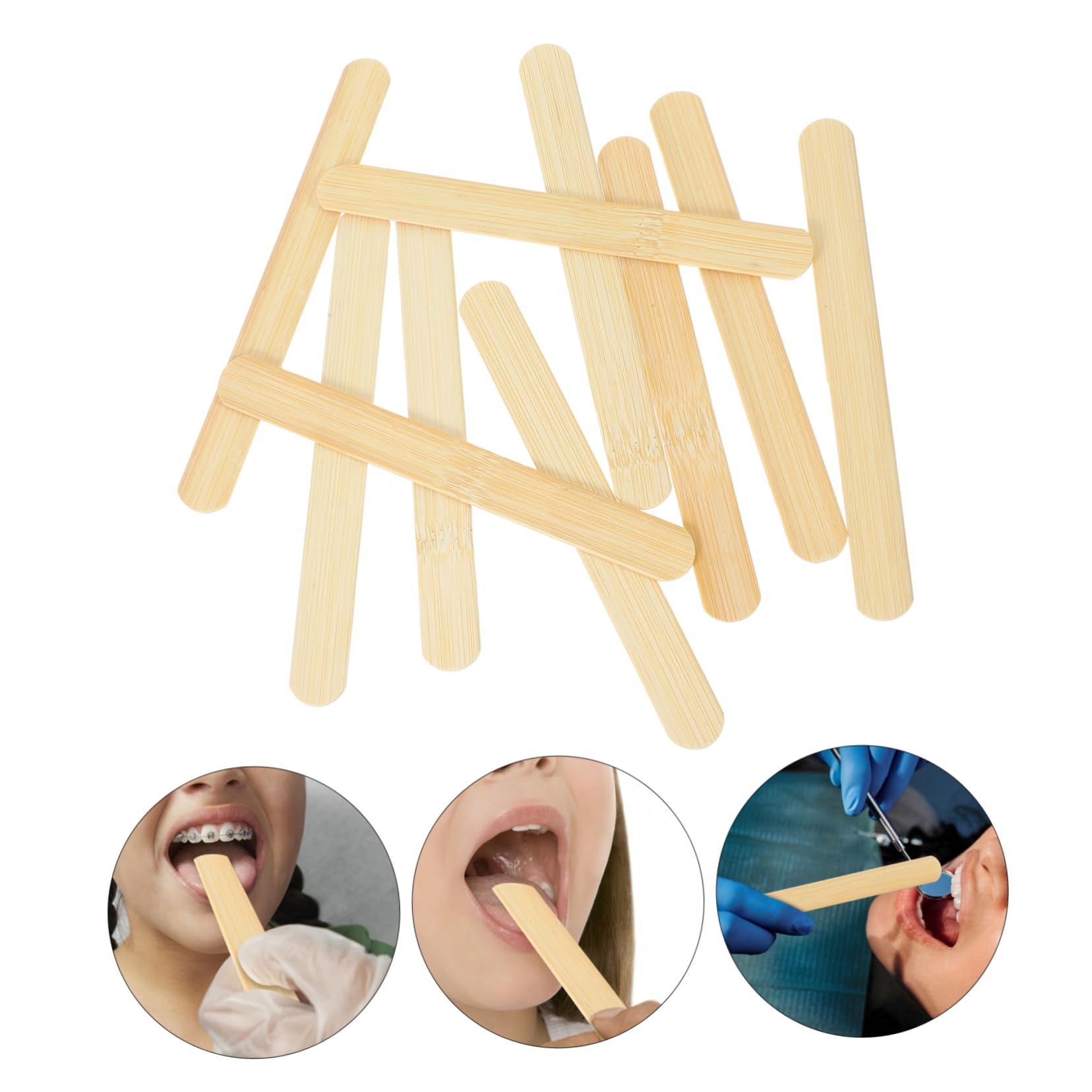 OUNONA 100pcs Disposable Tongue Sticks Medical Tongue Depressors for Oral Exam Training