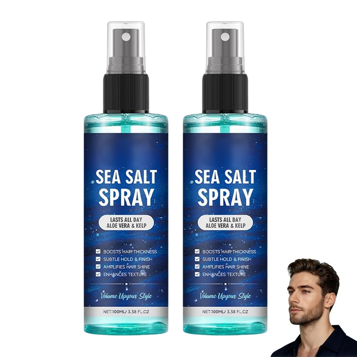 Sea Salt Spray for Hair Men Styling Spray With Kelp Aloe Vera Adds Instant Texture Thickness Light Hold