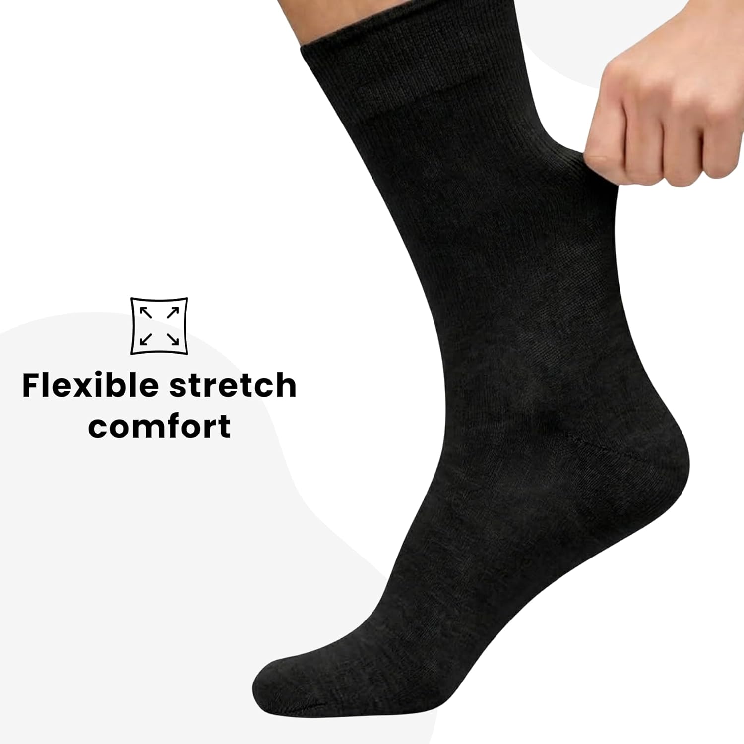 Dress Socks for Men Cotton Blend Cushioned Dress Socks Soft Solid Mid-Calf Running Socks - Image 5