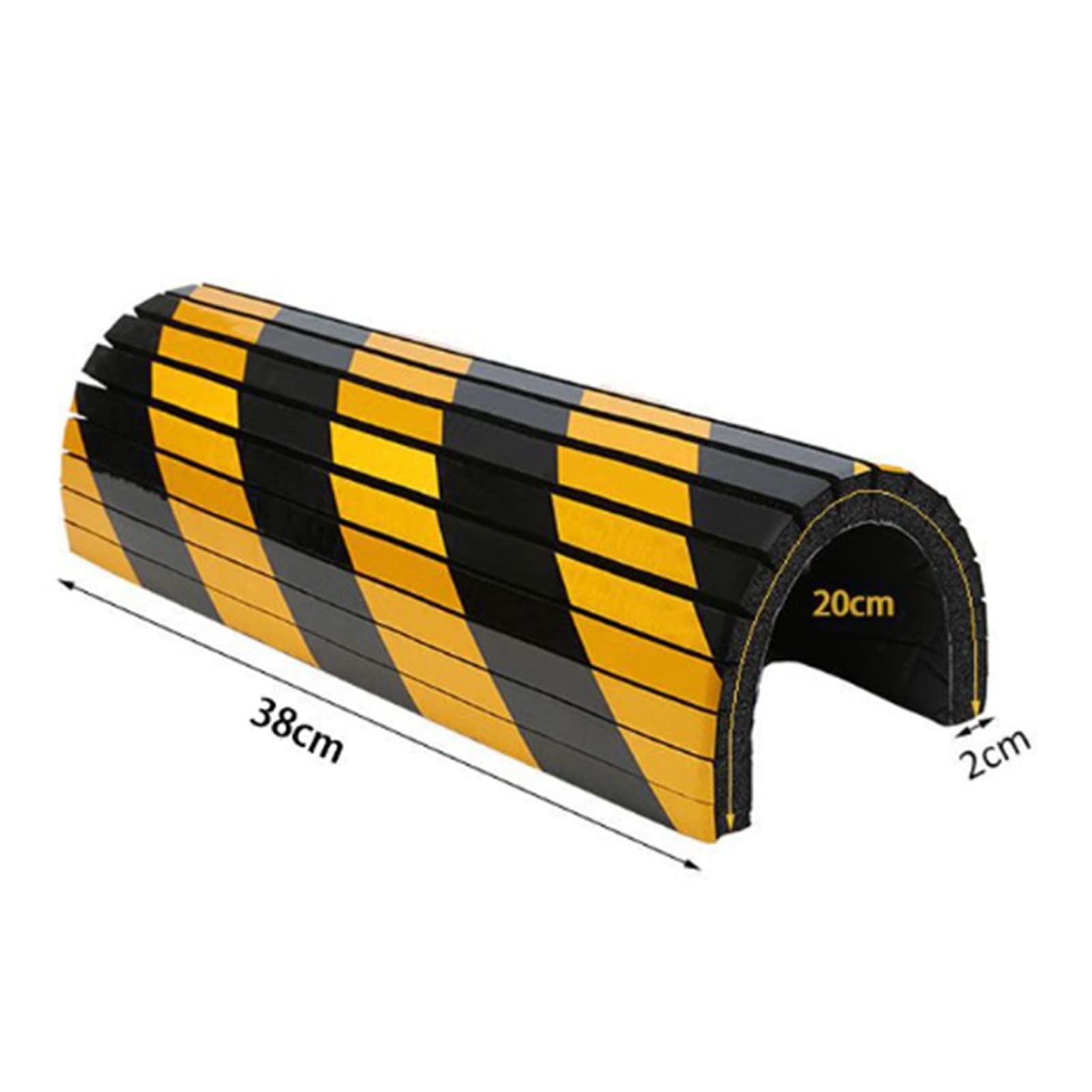 Protector de esquina de pared de espuma para garajes de estacionamiento, protector de pared grueso para garaje, protector de borde de pared que protege tu coche (amarillo + negro, 2 piezas)