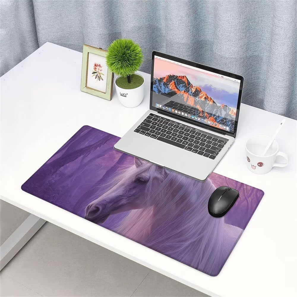 Alfombrilla de Mouse para Juegos, Viola, XXL, Antideslizante, Impermeable, Diseño de animale, Extendido, Grande, 1200x600x3mm, para PC, Laptop, Ufficio, Famiglia d-976