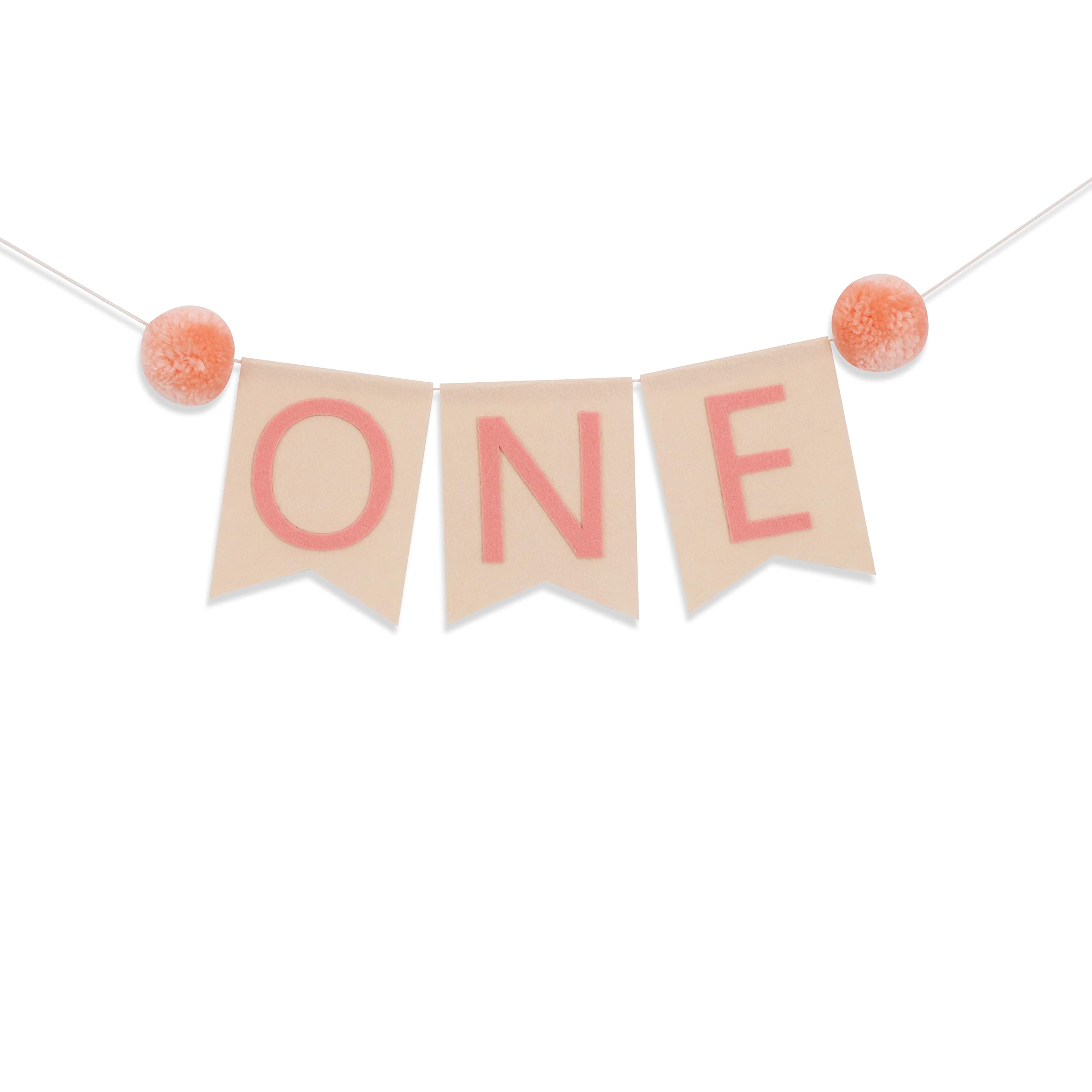 Baby First Birthday Felt Banner - Children's First Year and Baby Bedroom Decoration, High Chair and Birthday Party Decoration, Small Name Felt Flag