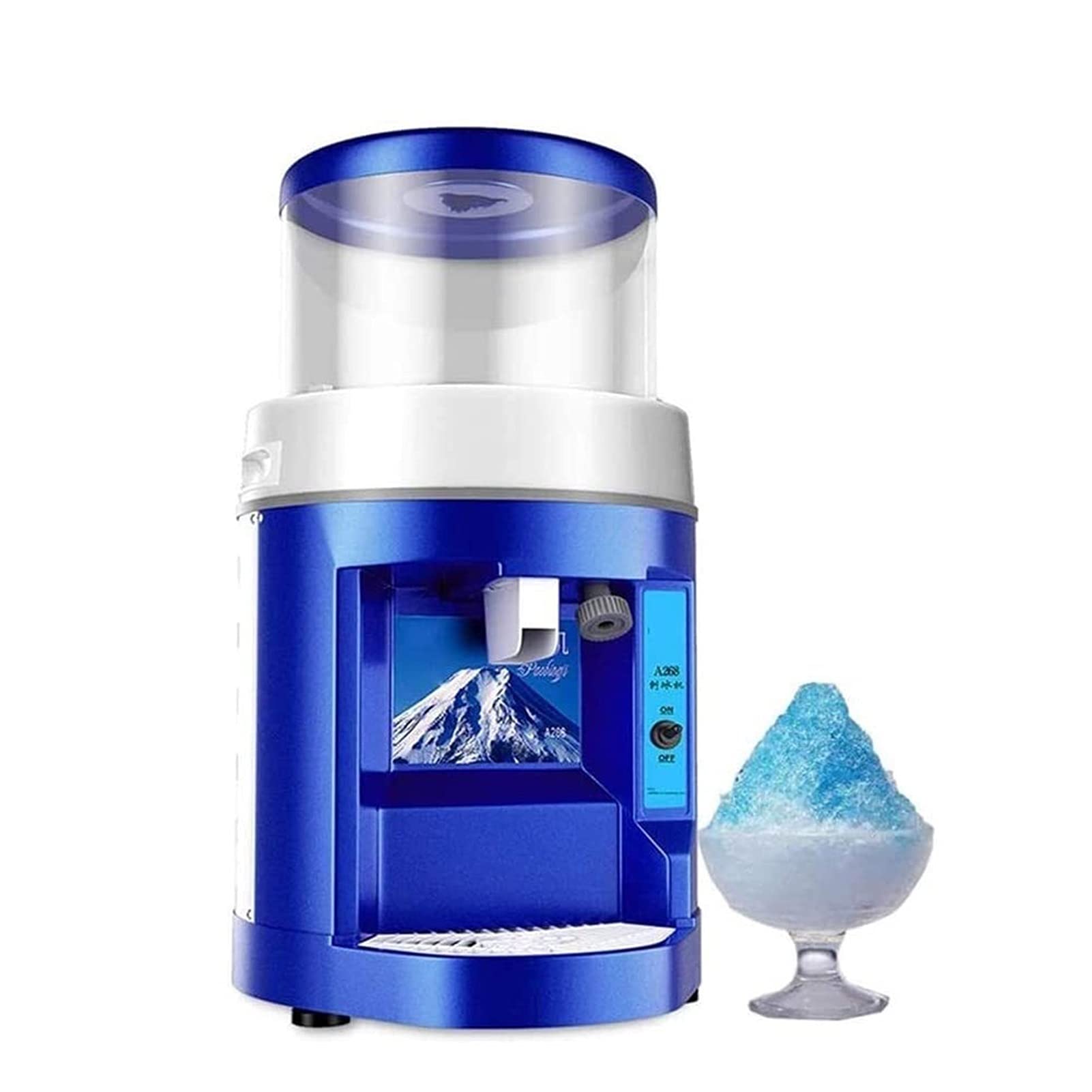 AIIOW Ice Crusher Shaver Snow Cone Maker Machine Commercial Ice Shaver Automatic Large Capacity Snow Cone Maker Thickness Adjustable Ice Shaving Machine Shaved Ice Crushe (Color : Default)