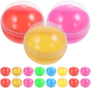 Healeved 50PCS Gumball Vending Machine Capsules Egg Shell Easter Candy Storage Box 1.5 Inch Empty Vending Machine Capsules Fillable Prize Balls Capsules