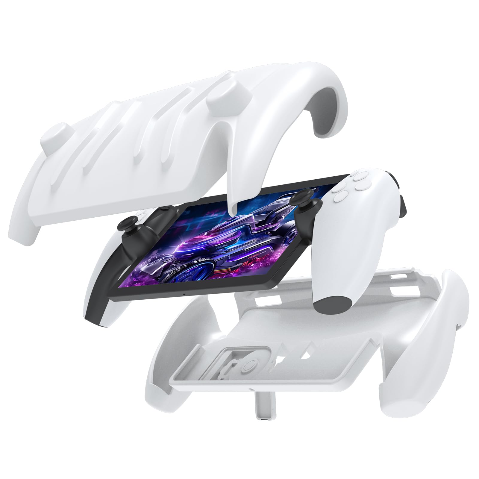 Pełne etui ochronne kompatybilne ze zdalnym odtwarzaczem PlayStation Portal, etui na portal PS5 ze zdejmowaną osłoną przednią, tylną obudową, matowe, przenośne, białe