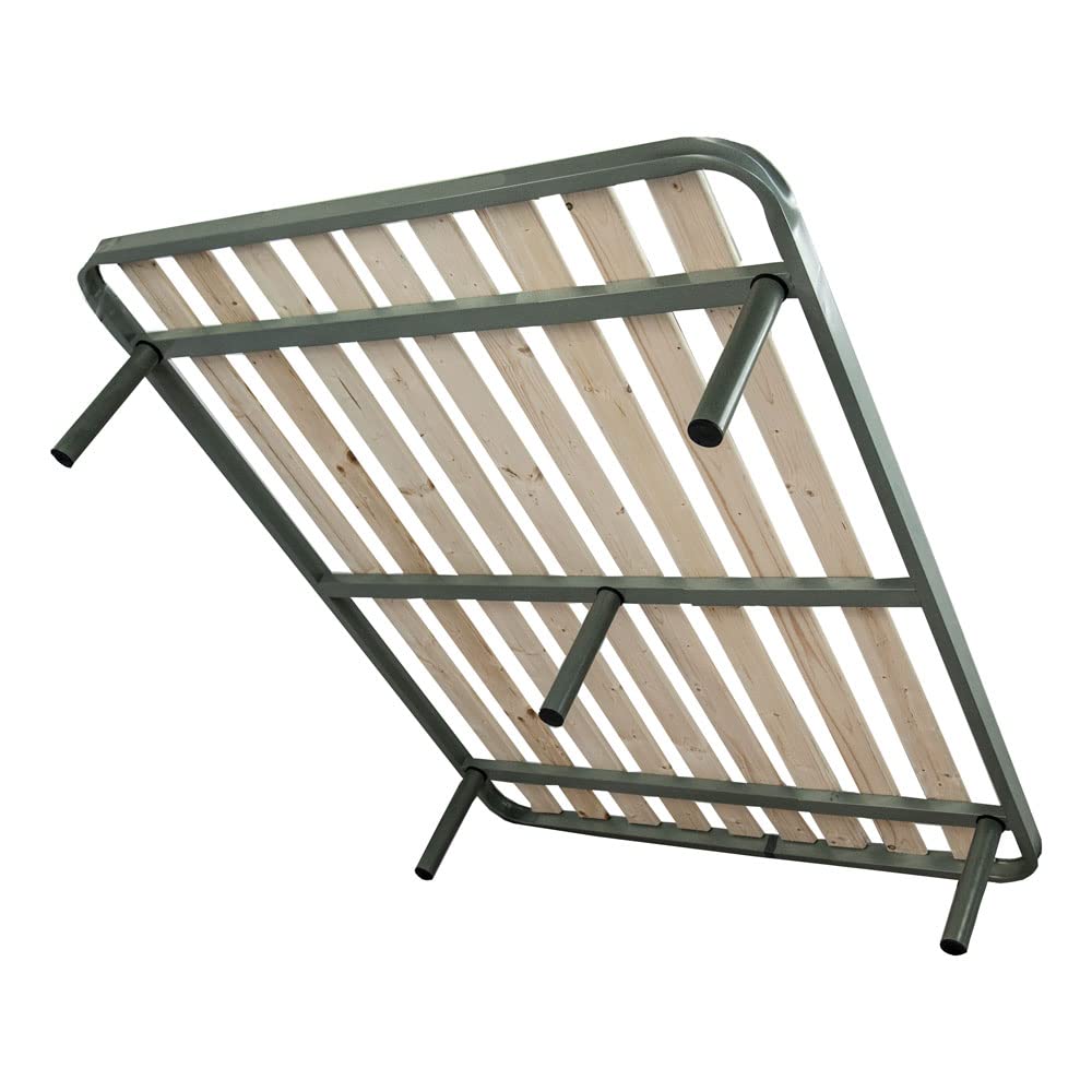 Comprarredo Rete matrimoniale a doghe verticali ortopedica 160 x 195 cm, dotata di Tavole in Legno massello da 9cm, con telaio in metallo, cinque piedi e triplo supporto anche per pesi importanti