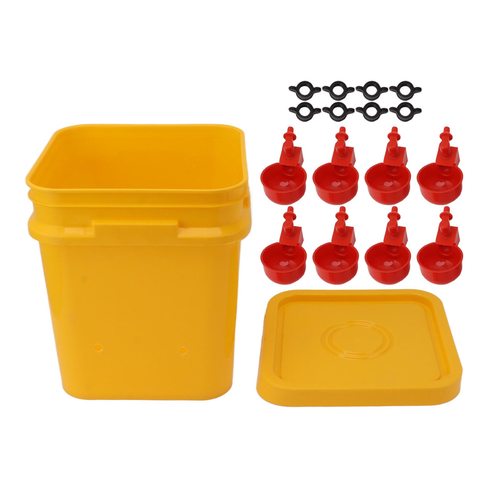 Akozon Bebedero Automático para Pollos, 12 litros, Bebedero para Aves de Corral con Barril y Tazón Azul Grande, Alimentado por Gravedad, Diseño sin Desbordamiento para Patos, Pollos y Pájaros (Cubo