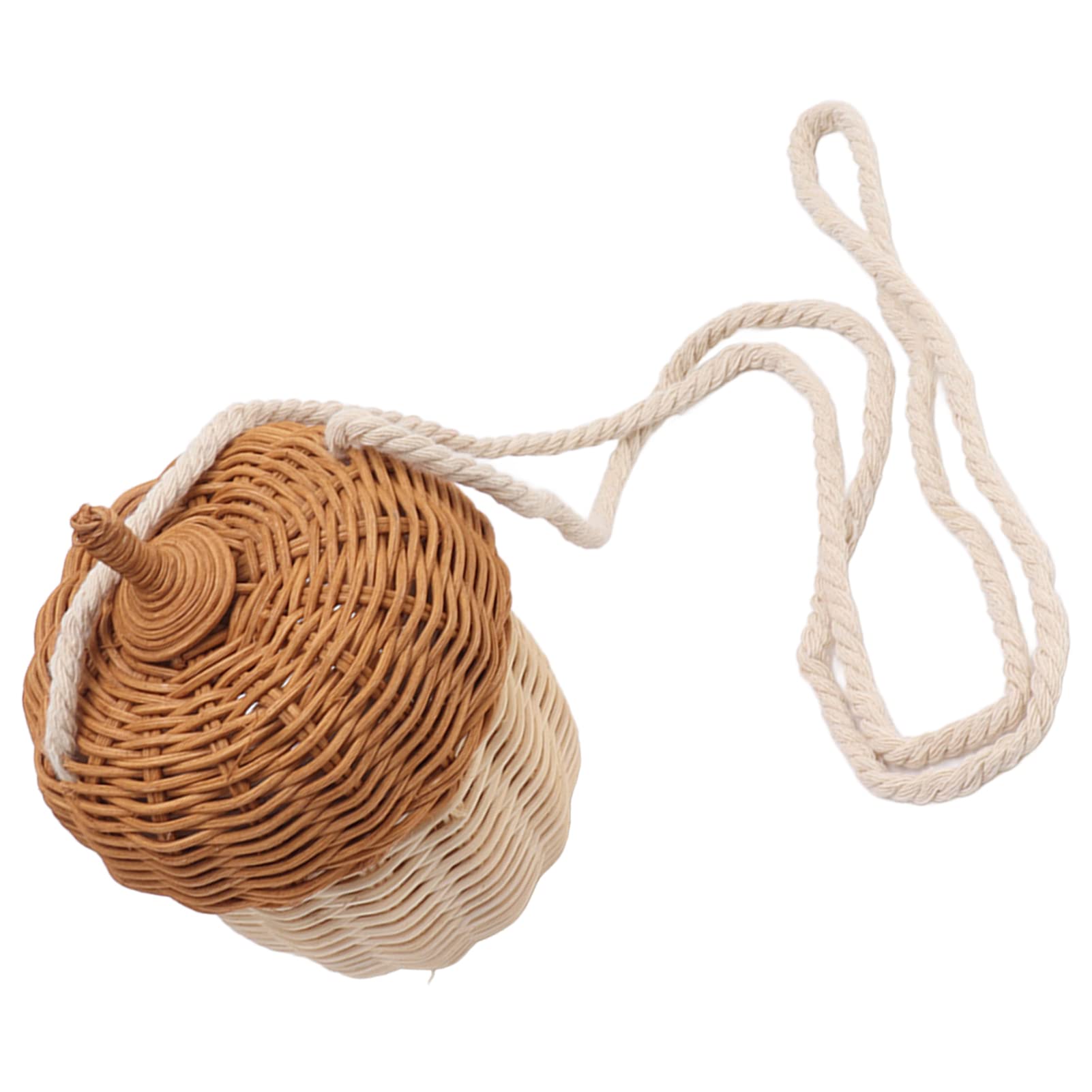 Cesta de Almacenamiento de Ratán para Niños, Cesta de Mimbre en Forma de Bellota, Impermeable, Multifuncional, , Tejida a Mano, Decorativa para el Hogar para Niñas (Bolso de hombro pequeño)