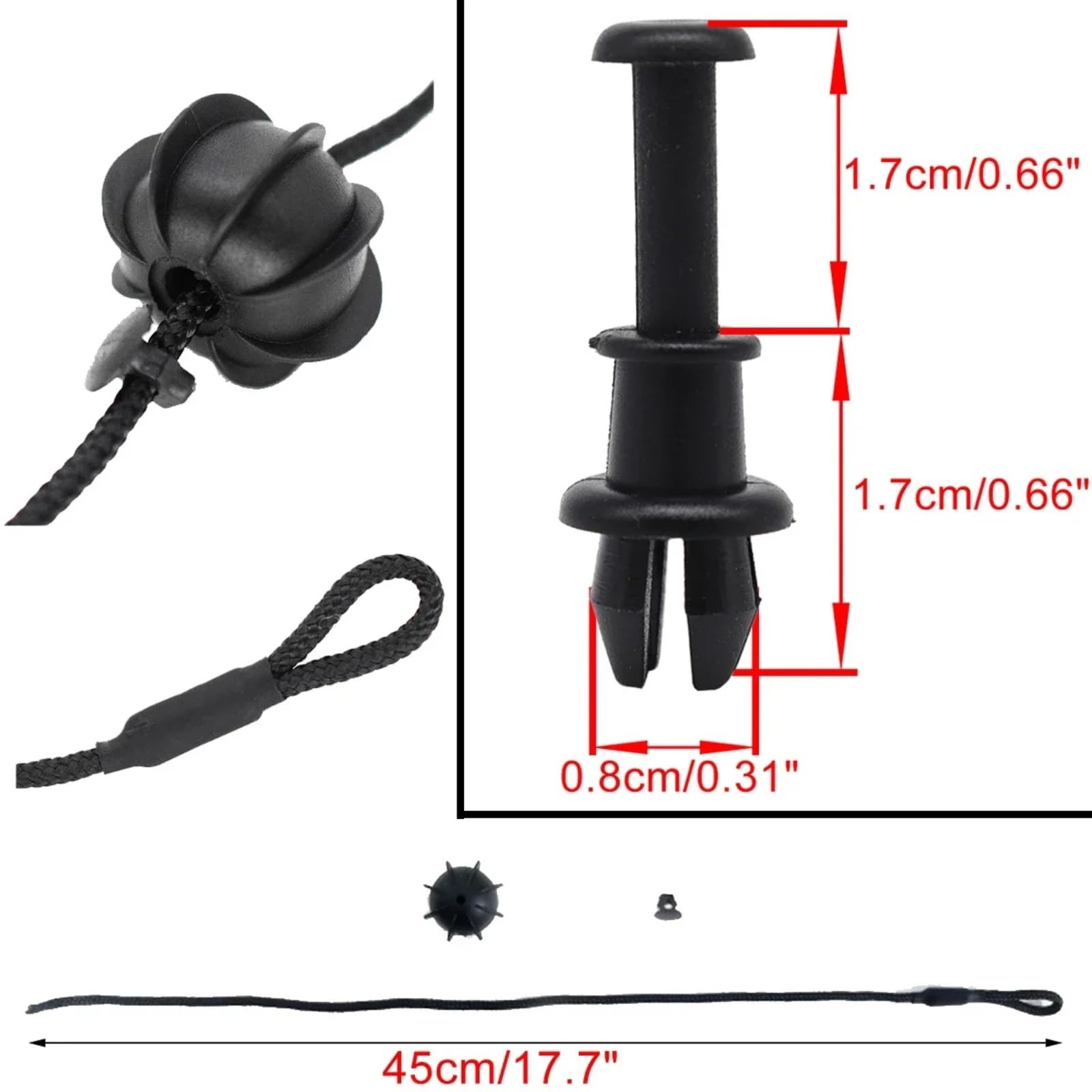 Cordon de Plage arrière pour Audi A3 8P (2003-2012) et A3 8V (2013-2020), pour avec Clip de Fixation pivotant