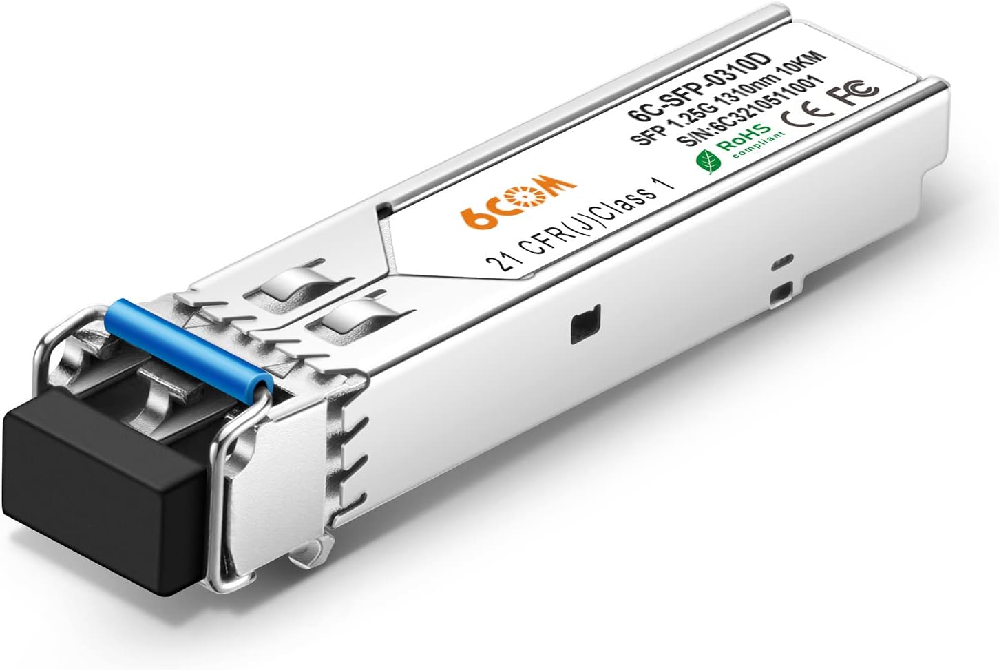 1.25G SFP Transceiver 1000BASE-LX/LH Module, 1310nm SMF, up to 10 km, Compatible with Ubiquiti UF-SM-1G, Netgear, ZTE and Other Open Switches