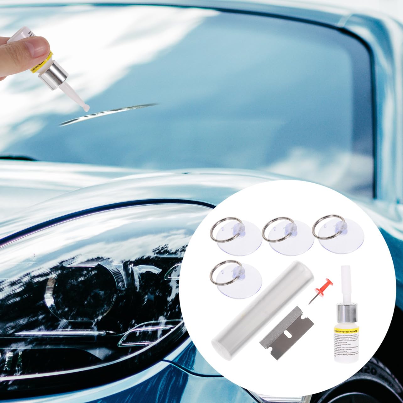 3juegos Kit De Reparación De Grietas De Parabrisas para Reparar Daños Ventanas De Automóvil Herramienta para Reparaciones Rápidas y Efectivas De Cristales para Múltiples