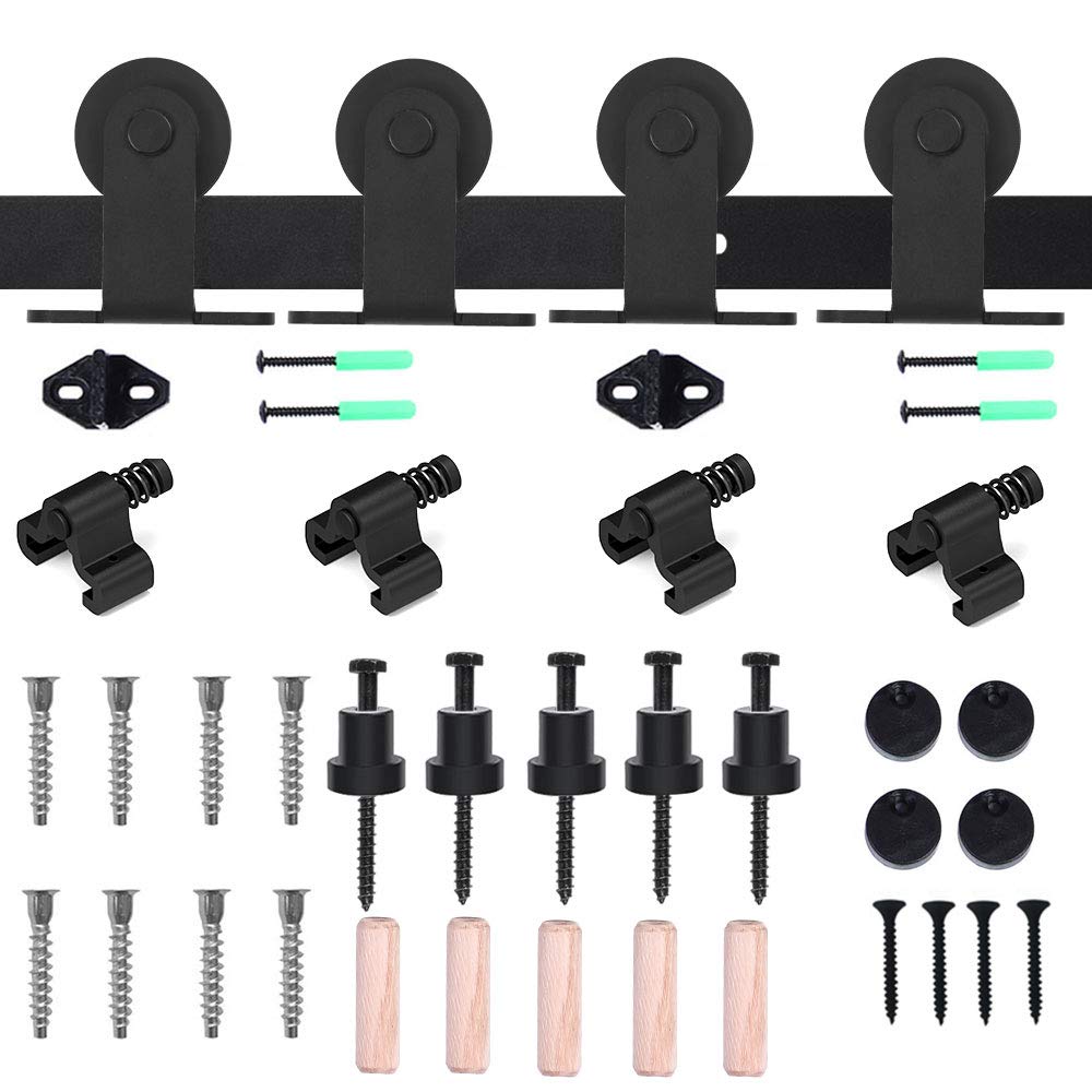 9.6FT/292cm Sliding Barn Wood Door Closet Hardware Track Kit Track System Unit for Double Door