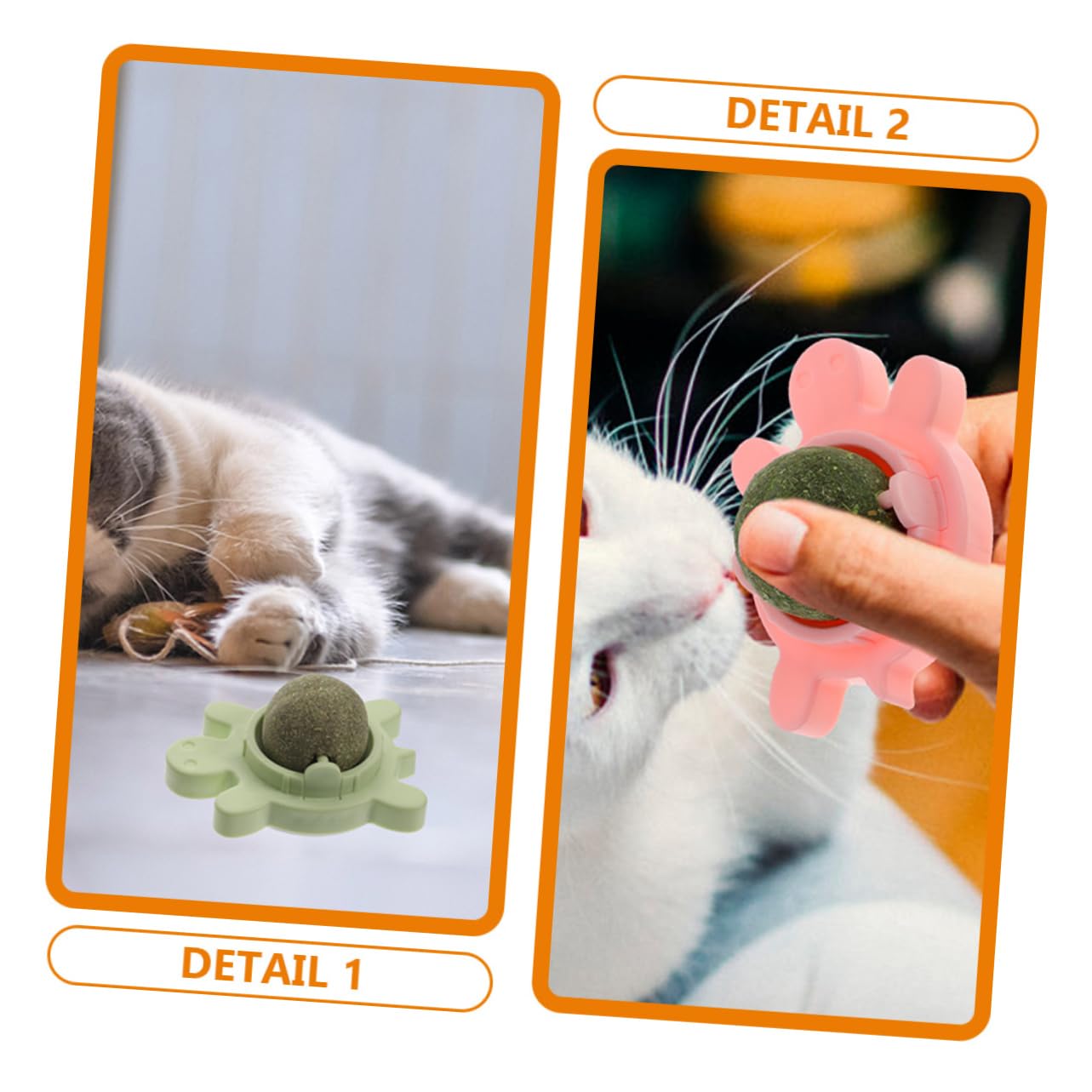 BESPORTBLE 4 Pièces Boules d'herbe à Chat Interactive Cat Toy Jouets interactifs pour Chat Jouets Chaton Boules de Dents de Chat pour Chat Boule à lécher pour Chat Jouets pour Chats PVC